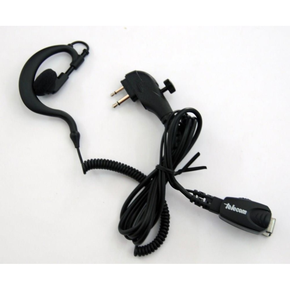 Micro-auricular VOX-PTT para HYT, cable rizado con tornillos. 