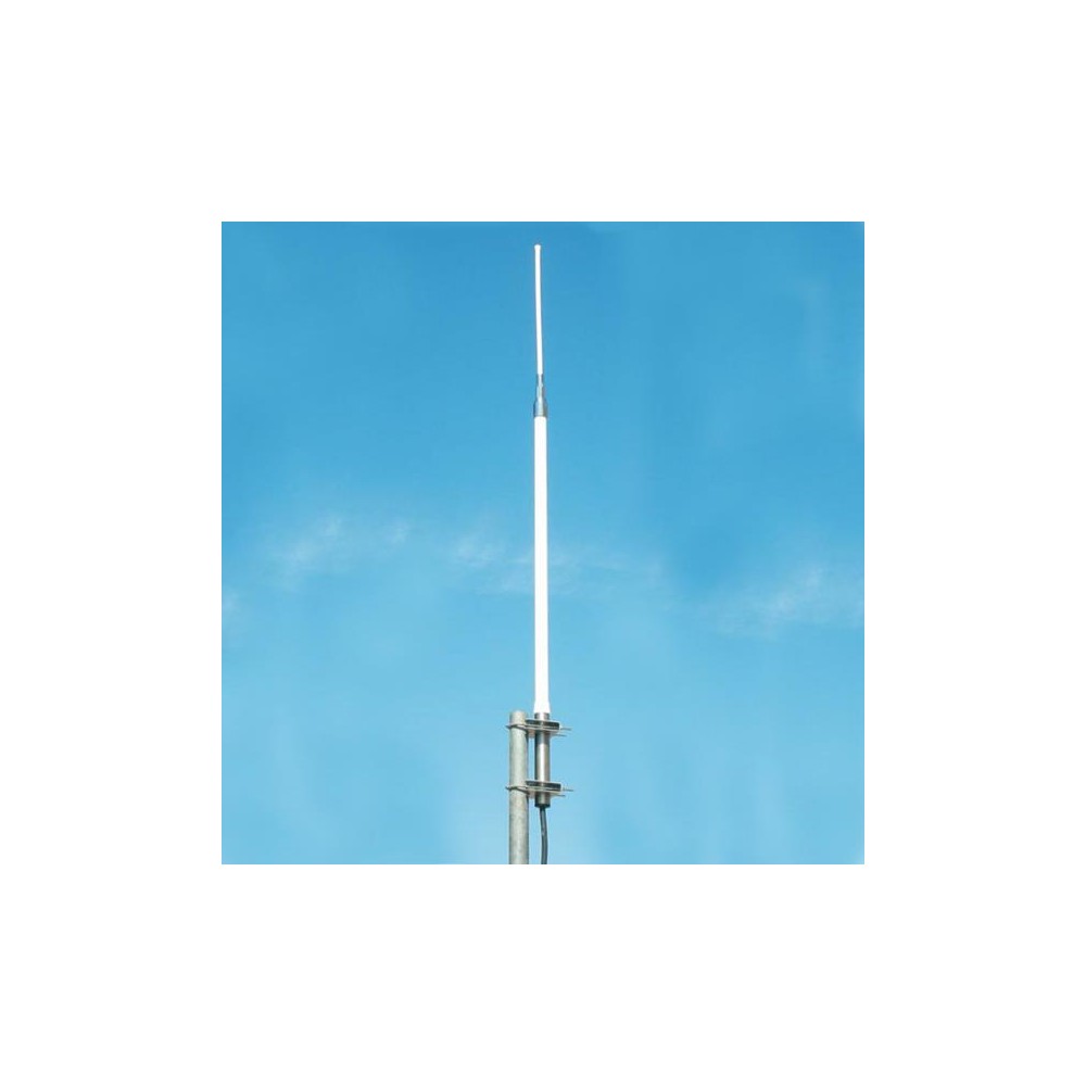Antena base VHF, vertical, de fibra de vidrio para 136-146 MHz.