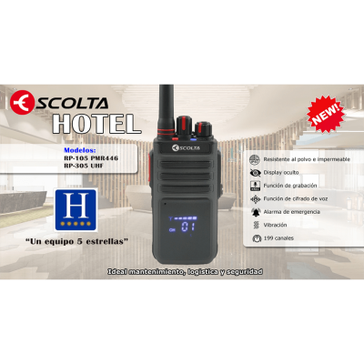 Walkie-talkie ESCOLTA HOTEL PMR446 y UHF